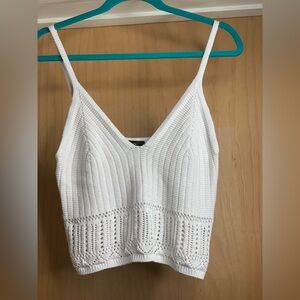 OVS Cropped White Knit Women's Tank.  Size-Medium
